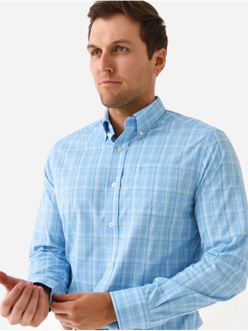 Southern Tide Keowee Plaid Intercoastal Sport Shirt Mens Large NWT Blue